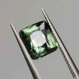 3.35CT UNTREATED CUSHION MADAGASCAR SAPPHIRE, OLIVE GREEN, 8.5X7.8X5.2MM