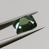 3.35CT UNTREATED CUSHION MADAGASCAR SAPPHIRE, OLIVE GREEN, 8.5X7.8X5.2MM