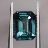 2.52CT EMERALD CUT MADAGASCAR SAPPHIRE, DEEP TEAL, 8.5X6.9X4.4MM