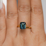 2.52CT EMERALD CUT MADAGASCAR SAPPHIRE, DEEP TEAL, 8.5X6.9X4.4MM