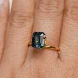 2.52CT EMERALD CUT MADAGASCAR SAPPHIRE, DEEP TEAL, 8.5X6.9X4.4MM
