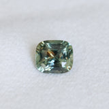 1.75CT CUSHION MADAGASCAR SAPPHIRE, PARTI BICOLOR TEAL ORANGE, 7X6.3X4.5MM