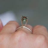1.75CT CUSHION MADAGASCAR SAPPHIRE, PARTI BICOLOR TEAL ORANGE, 7X6.3X4.5MM