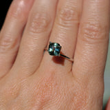 1.75CT CUSHION MADAGASCAR SAPPHIRE, PARTI BICOLOR TEAL ORANGE, 7X6.3X4.5MM