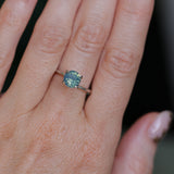 1.72CT ROUND MADAGASCAR SAPPHIRE, OPALESCENT LIGHT BLUE GREEN, UNTREATED, 7.1X4.8MM