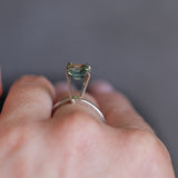 2.06CT MADAGASCAR EMERALD CUT SAPPHIRE, LIGHT TEAL BLUE GREEN BICOLOR, UNTREATED, 7.3X6.8X4.6MM