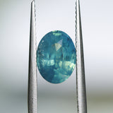 2.08CT OVAL MADAGASCAR SAPPHIRE, MEDIUM GLOWY CARIBBEAN BLUE GREEN, UNTREATED, 8.9X6.7X4.4MM