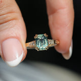2.60ct Elongated Cushion Cut Untreated Madagascar Sapphire and Diamond Vintage Cathedral Double Prong Ring in 14k Yellow Gold