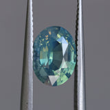 2.08CT OVAL MADAGASCAR SAPPHIRE, MEDIUM GLOWY CARIBBEAN BLUE GREEN, UNTREATED, 8.9X6.7X4.4MM