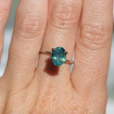 2.08CT OVAL MADAGASCAR SAPPHIRE, MEDIUM GLOWY CARIBBEAN BLUE GREEN, UNTREATED, 8.9X6.7X4.4MM
