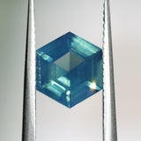 2.08CT MADAGASCAR HEXAGON SAPPHIRE, TEAL BLUE WITH OPALESCENT GLOW, 8.7X6.3X3.8MM