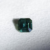 2.16CT MADAGASCAR EMERALD CUT SAPPHIRE, DEEP GREEN WITH SOME YELLOW AND TEAL, 6.9X6.8X4.6MM