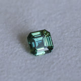 2.16CT MADAGASCAR EMERALD CUT SAPPHIRE, DEEP GREEN WITH SOME YELLOW AND TEAL, 6.9X6.8X4.6MM