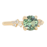 2.02ct Round Madagascar Sapphire and Diamond Starry Night Low Profile Solitaire in 14k Yellow Gold