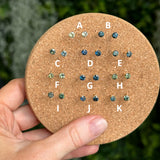 4mm Round and Cushion Cut African Sapphire Stud Earrings in 14k Yellow Gold