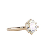 1.73ct Oval Reclaimed/Vintage Oval Pastel Sapphire Lotus Six Prong Solitaire in 14k Yellow Gold