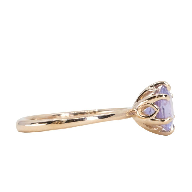 1.77ct Round Lilac Sapphire Lotus Solitaire in 14k Yellow Gold