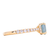 1.61ct Oval Opalescent Sapphire Hidden Halo Solitaire with French Set Diamonds in 18k Yellow Gold