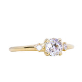 0.68ct Antique Old Mine Cut Diamond and Princess Cut Diamond Rapids Low Profile Ring in 18k Yellow Gold