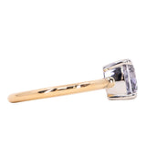 1.68ct Cushion Spinel Low Profile Two-Toned Solitaire Ring in 18K Yellow Gold + Platinum