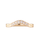 Curved Vintage Milgrain Diamond Band