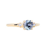 0.98ct Round Color Shifting Untreated Montana Sapphire and Princess Cut Diamond Rapids Low Profile Ring in 14k Yellow Gold