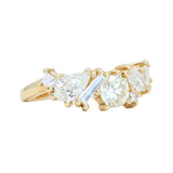 Mixed Shape Natural Diamond Cluster Ring in 18k Yellow Gold
