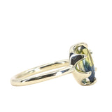 1.56ct Australian Marquise Parti Sapphire Low Profile 6 Prong Evergreen Solitaire in 14k Green Gold