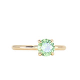 1.01ct Round Green Montana Sapphire Classic Four Prong Solitaire in 14k Yellow Gold