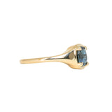 1.17ct Untreated Cushion Blue Madagascar Sapphire Low Profile 4 Prong Signet Solitaire in 14k Yellow Gold