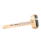 1.05ct Baguette Sapphire and 0.30ct Round Sapphire Ring in 14k Yellow Gold