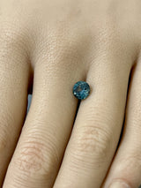 1.39CT ROUND PRECISION CUT MONTANA SAPPHIRE, TEAL GREEN WITH BLUE, 6.7MM