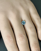1.35CT ROUND PRECISION CUT MONTANA SAPPHIRE, LIGHT TEAL BLUE GREEN, 6.54x4.32MM