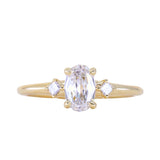 1.01ct GIA Natural Oval Diamond and Princess Cut Diamond Rapids Low Profile Ring in 18k Yellow Gold