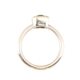 1.37ct Parti Green Radiant Cut Sapphire Low Profile Bezel Ring with Milgrain in 14k Yellow Gold