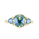 Antique Compass Set Sapphire Side Stones Low Profile - Setting