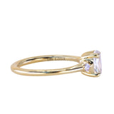 1.01ct GIA Natural Oval Diamond and Princess Cut Diamond Rapids Low Profile Ring in 18k Yellow Gold