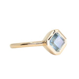 1.90ct Untreated Square Radiant Montana Sapphire Low Profile Bezel Ring with Milgrain in 14k Yellow Gold