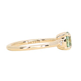 1.27ct Oval Brilliant Light Parti Montana Sapphire and Princess Cut Diamond Rapids Low Profile Ring in 14k Yellow Gold
