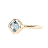 1.90ct Untreated Square Radiant Montana Sapphire Low Profile Bezel Ring with Milgrain in 14k Yellow Gold