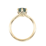 1.70ct Unheated Montana Sapphire Low Profile Six Prong Split Shank Solitaire in 18k Yellow Gold