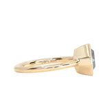 1.90ct Untreated Square Radiant Montana Sapphire Low Profile Bezel Ring with Milgrain in 14k Yellow Gold