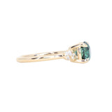 2.15ct Round Madagascar Sapphire and Diamond Starry Night Low Profile Solitaire in 14k Yellow Gold