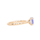 1.60ct Round Blue Untreated Sri Lankan Sapphire Hidden Halo Solitaire in 14k Yellow Gold