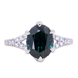 Split Shank Six Prong Solitaire with Pavé Set Diamonds - Low Profile Setting