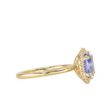 2.53ct Untreated Cushion Sri Lankan Sapphire Antique-Style Diamond Halo Ring in 18k Yellow Gold
