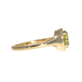 1.28ct Oval Green Montana Sapphire Low Profile 4 Prong Signet Solitaire in 14k Yellow Gold