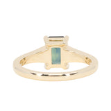 2.40ct Untreated Emerald Cut Madagascar Sapphire Low Profile 4 Prong Tapered Solitaire in 14k Yellow Gold