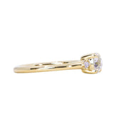 0.68ct Antique Old Mine Cut Diamond and Princess Cut Diamond Rapids Low Profile Ring in 18k Yellow Gold