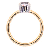 1.68ct Cushion Spinel Low Profile Two-Toned Solitaire Ring in 18K Yellow Gold + Platinum